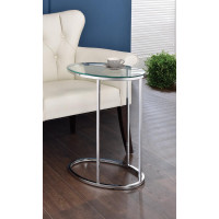 Coaster Furniture 902927 Oval Snack Table Chrome and Clear